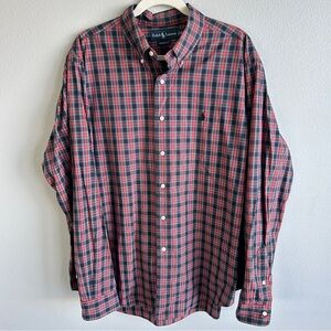 Ralph Lauren Classic Fit Red Plaid Shirt size XL 100% Cotton